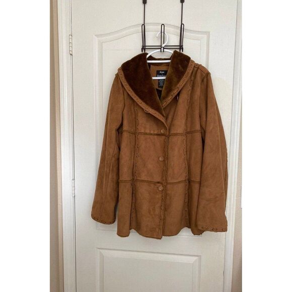 Dennis Basso Brown Suede Leather Jacket - Picture 1 of 12